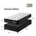 Ver imagem 5 de Cama Box Baú Solteiro Preto + Colchão Molas Ensacadas Zidi Bahamas 88x188x66cm