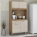 Ver imagem 2 de Armario Cozinha Ceara com 4 Portas Canelato/off White