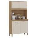 Ver imagem 1 de Armario Cozinha Ceara com 4 Portas Canelato/off White
