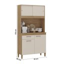 Ver imagem 4 de Armario Cozinha Ceara com 4 Portas Canelato/off White