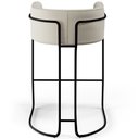 Ver imagem 6 de Banqueta Decorativa Fixa Base De Aço Preto Betina D02 Linho Champagne A-49 - Lyam Decor