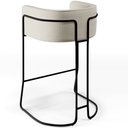 Ver imagem 7 de Banqueta Decorativa Fixa Base De Aço Preto Betina D02 Linho Champagne A-49 - Lyam Decor