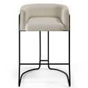 Ver imagem 3 de Banqueta Decorativa Fixa Base De Aço Preto Betina D02 Linho Champagne A-49 - Lyam Decor