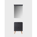 Ver imagem 1 de Gabinete para Banheiro com Espelheira 60cm Retro Mdf Grafite Milano - On Móveis