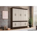 Ver imagem 7 de Guarda Roupa Casal 10 Portas e 3 Gavetas New Murano Ébano/Off White - Demóbile