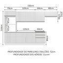 Ver imagem 4 de Armário de Cozinha Completa 100% MDF 330cm Frentes Branco Brilho Acordes Madesa 06