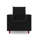 Ver imagem 6 de Poltrona para Sala Confortável Decorativa Londres Veludo Preto