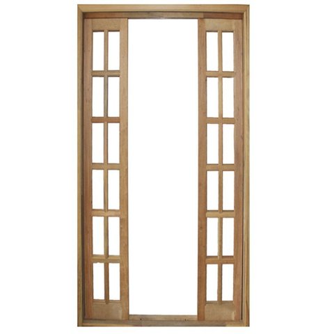 Porta Balcão de Correr de Madeira Itaúba Quadriculada Reto Bat.14 Cm- 2.15 (a) X 2.30 (l)