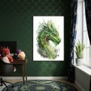 Ver imagem 1 de Quadro Decorativo Arte Dragão Verde 70x50cm Mold Preta