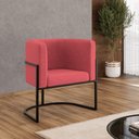 Ver imagem 2 de Kit 02 Poltronas Lua Sala Decorativa Base de Ferro Black Cor:rosa
