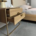Ver imagem 6 de Mesa de Cabeceira 60cm Luna Orgânica 2 Gavetas Pé Metal - Artesano