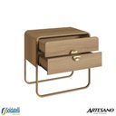 Ver mais imagens de Mesa de Cabeceira 60cm Luna Orgânica 2 Gavetas Pé Metal - Artesano