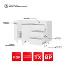 Ver imagem 6 de Balcão Gabinete Lux para Pia de 120cm 100% Mdf com Tampo 02 Portas e 03 Gavetas Branco - Desk