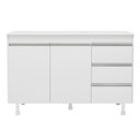 Ver mais imagens de Balcão Gabinete Lux para Pia de 120cm 100% Mdf com Tampo 02 Portas e 03 Gavetas Branco - Desk