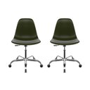 Ver imagem 1 de 2 Cadeiras Eames Office Cromada Verde Militar para Home Office e Escritório