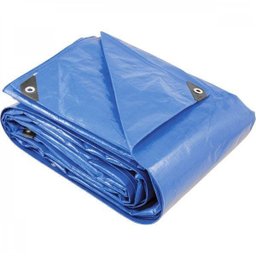 Lona reforçada de polietileno azul 10 m x 5 m Vonder PLUS - 1 Lona reforçada de polietileno azul 10 m x 5 m Vonder PLUS - 1