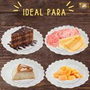Ver imagem 3 de Pratos de Vidro com Relevo Elegante 5 Pecas Perfeitos para Bolos e Sobremesas