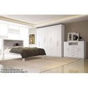 Ver imagem 1 de Quarto Casal Completo 3 Peças (1 Guarda Roupa + 1 Cama + 1 Cômoda) QC03 Branco - Santos Andirá