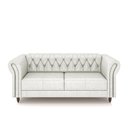 Ver mais imagens de Conjunto de Sofá Sala de Estar Stanford Chesterfield 2 e 3 Lugares 200cm/260cm Pés Madeira Couro Bra