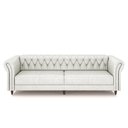 Ver imagem 6 de Conjunto de Sofá Sala de Estar Stanford Chesterfield 2 e 3 Lugares 200cm/260cm Pés Madeira Couro Bra