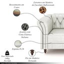 Ver imagem 3 de Conjunto de Sofá Sala de Estar Stanford Chesterfield 2 e 3 Lugares 200cm/260cm Pés Madeira Couro Bra