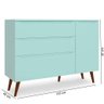 Quarto Bebê Smart 3 Portas com Berço Colore Verde Menta Retro Fiorello - 4