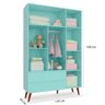 Quarto Bebê Smart 3 Portas com Berço Colore Verde Menta Retro Fiorello - 3