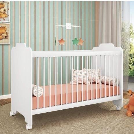 Quarto Infantil Duda com Guarda-Roupa, Cômoda e Berço Ternura Cor Branco Brilho - Phoenix - 6