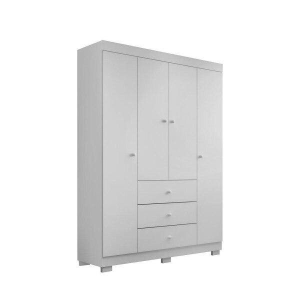 Quarto Infantil Duda com Guarda-Roupa, Cômoda e Berço Ternura Cor Branco Brilho - Phoenix - 2