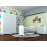Quarto Infantil Duda com Guarda-Roupa, Cômoda e Berço Ternura Cor Branco Brilho - Phoenix - 1