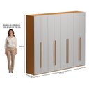 Ver imagem 4 de Guarda-Roupa Casal 8 Portas 6 Gavetas Brasil Yescasa Marrom Freijó com Cinza