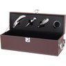 MALBEC ESTOJO VINHO 12x35x11cm SINTÉTICO MARROM 5PÇ COM ACESSÓRIOS - 1
