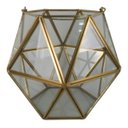 Ver imagem 1 de Vaso Geométrico de Vidro e Metal Dourado 16cmx18cmx18cm