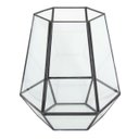 Ver imagem 1 de Vaso Sextavado Vidro Metal Preto 19cmx15cmx17cm