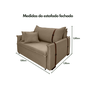 Poltrona Sofá-cama Valence Premium 130cm Softgel D33 - Linho Marrom - 4
