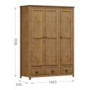 Ver imagem 2 de Conjunto Quarto: Guarda-roupa 3 Portas, Escrivaninha 2 Gavetas Freijó Topázio Madeira Pinus - Finest