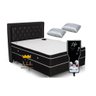 Colchão + Box Magnético Casal Massageador Infravermelho 138 Preto - 1
