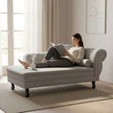 Ver imagem 1 de Recamier Decorativo Divã Amsterdã 147cm Lado Esquerdo Linho Cinza