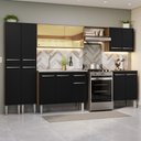 Ver imagem 1 de Armário de Cozinha Completa 293cm com Pia Rustic/Preto Emilly Madesa 07