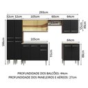 Ver imagem 4 de Armário de Cozinha Completa 293cm com Pia Rustic/Preto Emilly Madesa 07