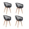 Kit 4 Cadeira Web Cloe Base Wood Design Preta - ArtIluminação - 1