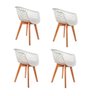 Kit 4 Cadeira Web Cloe Base Wood Design Branca - 2