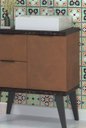 Ver imagem 4 de Conjunto de Banheiro Berton Capri 0,65cm Marquina/camelo