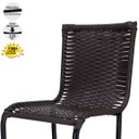 Ver imagem 3 de 4 Banquetas Diplomata em Fibra Sintética Artesanal e Aço Carbono P/ Bar, Restaurantes, Varanda - Tab
