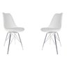 Kit 2 Cadeiras Jantar Branca Saarinen Leda Tower Base Metálica Cromada - 1