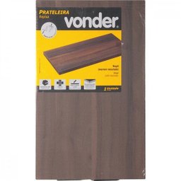 Prateleira com suporte bico de tucano 40 cm x 25 cm nogal (marrom mesclado) Vonder - 3