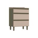 Ver imagem 1 de Gabinete de Cozinha Modulado Balcão Connect 3 Gavetas c/ Tampo Duna/Cristal - Henn