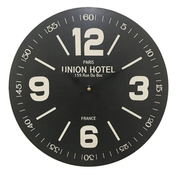 Relógio de Parede em Madeira Union Hotel 34cm - 1