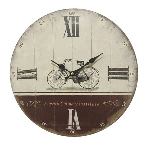 Relógio de Parede em Madeira Bike 34cm