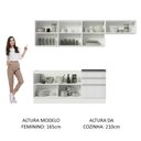 Ver imagem 6 de Armário de Cozinha Completa 100% MDF 260cm Frentes Branco Brilho Acordes Madesa 03